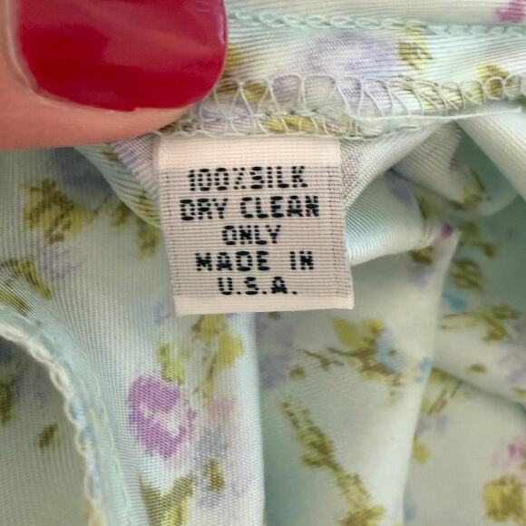 Rebecca Taylor Floral Silk Halter Midi Dress In Light Blue Size 8 - Picture 14 of 14